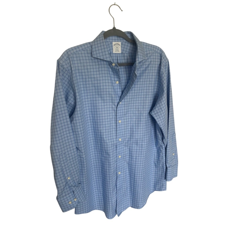 Brooks Brothers 1818 Regent Fit‎ Dress Shirt | 16 32/33 | Blue Plaid Non-Iron